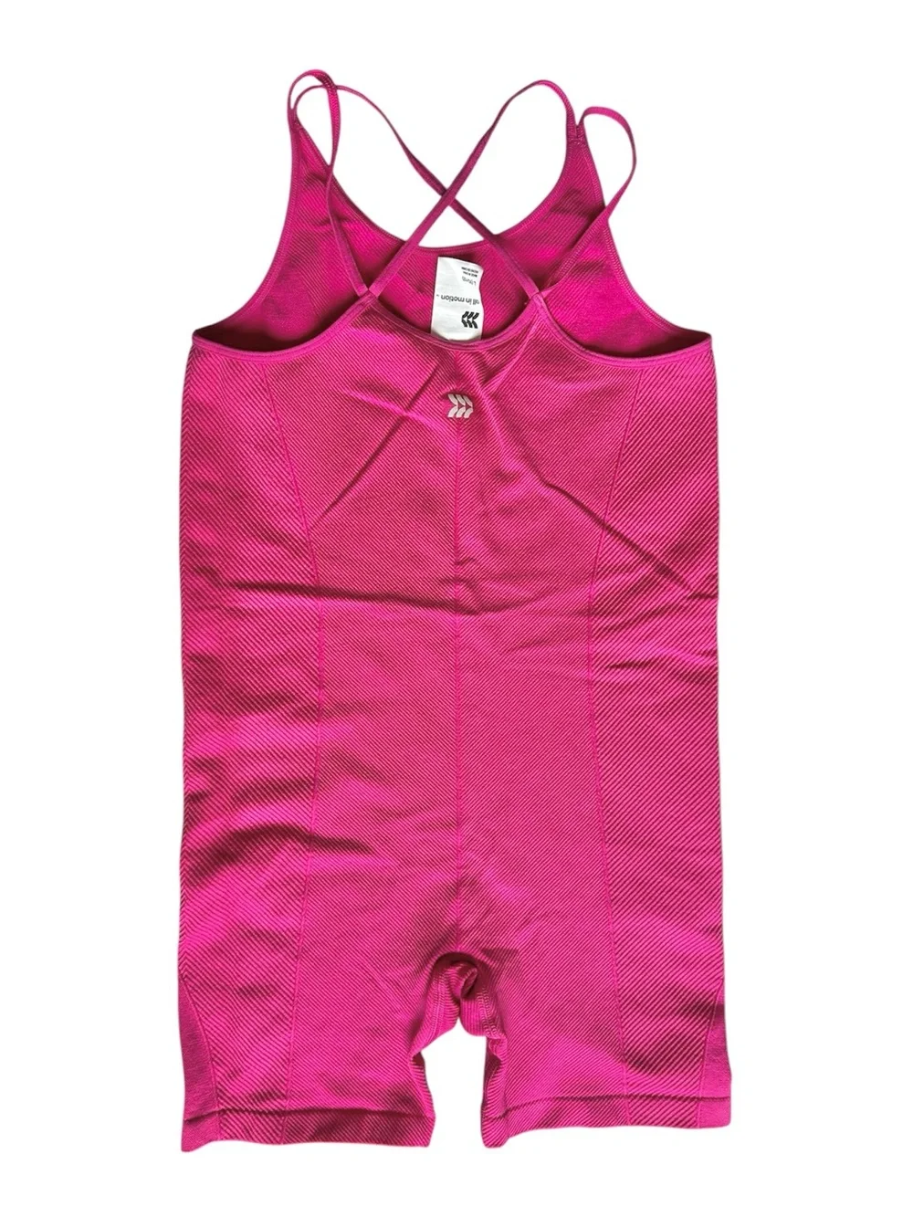 All in Motion Size 10/12 Girls strap magenta pink shorts leotard
